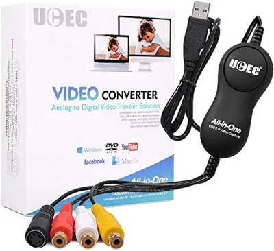 VHS to Digital Converter Kit, RCA to USB Video Capture Device 2.0, VCR Converter - Image 1 of 4