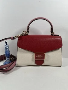 NWT Coach Pepper Satchel in Colorblock (Red/Multi) $350 - Picture 1 of 9