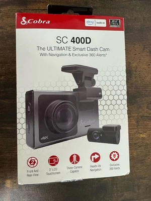 New Cobra SC 400D Dash Cam with Front View Camera - Black - SEALED - Image 1 of 3