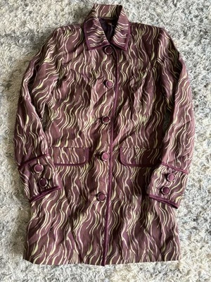 Chaqueta Larga Múltiples Púrpura Talla XS Verde Diseños Arte Para Usar Artística Foto 1 de 4