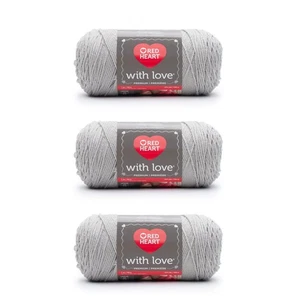 Hilo gris claro with Love - Paquete de 3 198 g/7 oz - Acrílico - 4 mediano (peor)... - Imagen 1 de 5