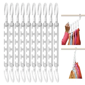 Max 10-Pack Space Saving Hangers, Reinforced Hooks Swivels 360°, Cascading Ha... - Picture 1 of 6
