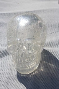 Transparent Skull bubbled Lucite Acrylic Art Sculpture Spiritual Gothic Boho - Picture 1 of 7