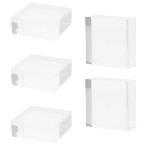 Bloque de exhibición de acrílico de 5 piezas base de joyería elevadores cuadrados soporte para estuche de vendedores - Imagen 1 de 12