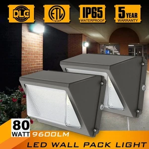 2pack 80W LED Wall Pack Light Dusk to Dawn Commercial Outdoor Security Lighting - Picture 1 of 12