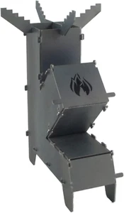 Stufa a Razzo Rocket Stove, Sistema a Incastro in Acciaio Massiccio Spesso 3 Mm, - Foto 1 di 12