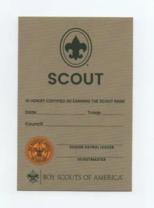Tarjeta de Rango Scout (Nueva Emitida 2019), Negro sobre Tarjetero Bronceado Oscuro, ¡Como Nueva! - Imagen 1 de 2