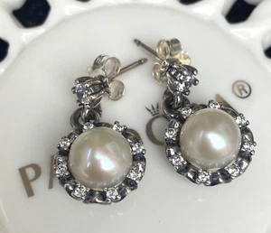Authentic Pandora Everlasting Grace Pearl Drop Earrings #290562P - Picture 1 of 8
