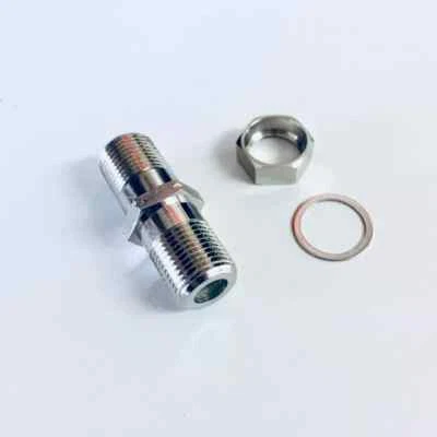 2-piece CommScope SVF81GANW 3GHz Coax Barrel Splice Connectors w/Nuts & Washers - Image 1 of 4