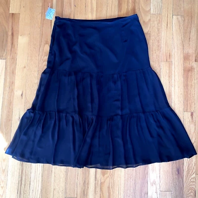 Falda Marina Rinaldi Max Mara Seda Transparente Capricho Y2K De Colección 14W Dinero Antiguo Foto 1 de 4