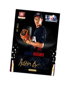 2014 USA Baseball 18U National Team Black Gold Signatures Austin Bergner 47/49 - Picture 1 of 2
