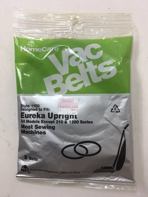 Home Care Vacuum Cleaner Belt 2 pk Style 1100 Eureka Upright & MOST Sew Machine  - Image 1 of 2