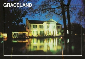 Postal Memphis Tennessee Graceland Mansión de Noche Elvis Presley Casa Sin Usar - Imagen 1 de 1