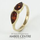 Italian Made Elegant German Baltic Amber Ring 9ct Gold-gr0101 Rrp£299! L, N, O