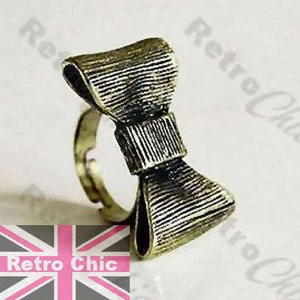 GROSSER 3D METALLSCHLEIFENRING Vintage Messing KITSCH gerippt Effekt Alice Band verstellbar - Bild 1 von 3