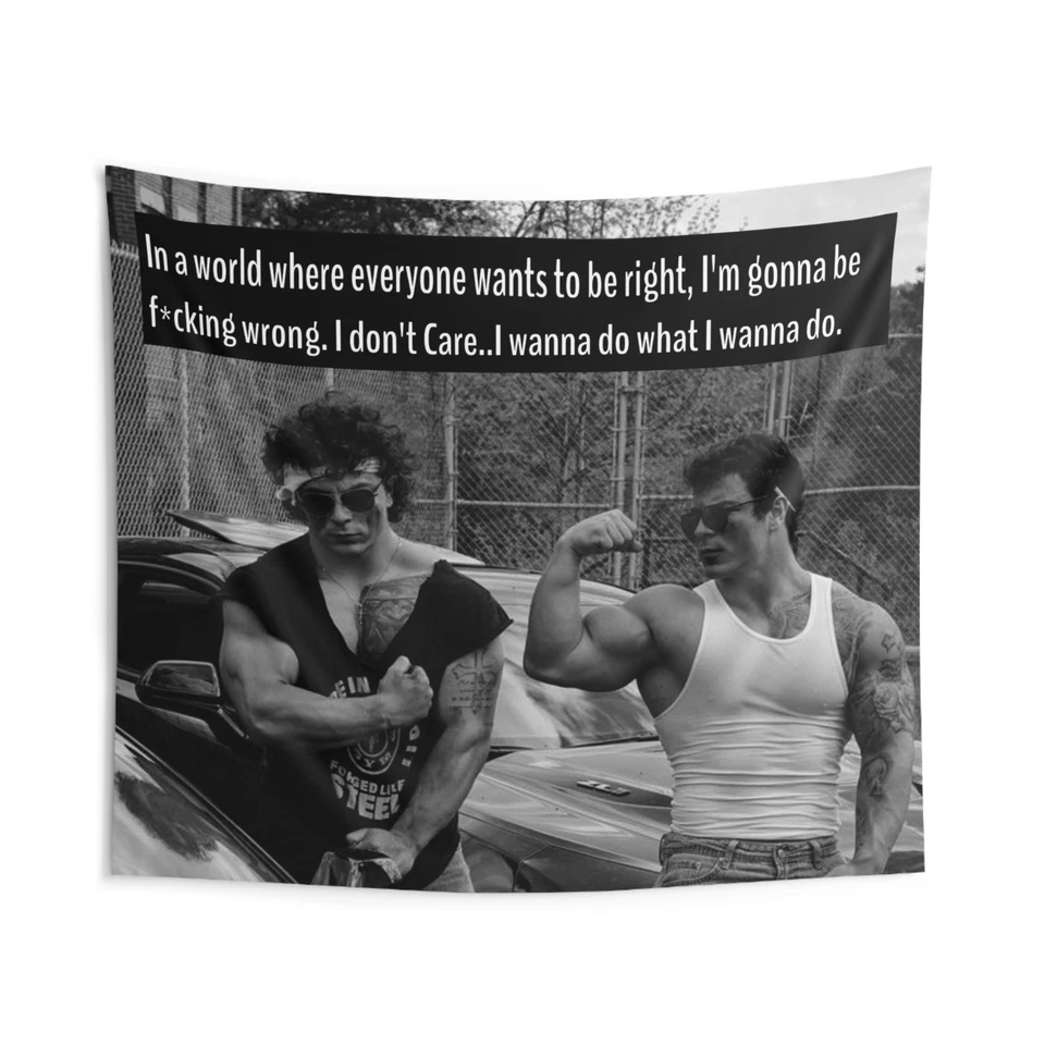 Tren Twins Tapestry, Funny Quotes Tapestry, Bodybuilders, Michael, Christian - Image 1 of 1