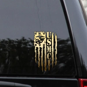 USMC Globe & Anchor American Flag Vinyl Decal Sticker - Picture 1 of 2