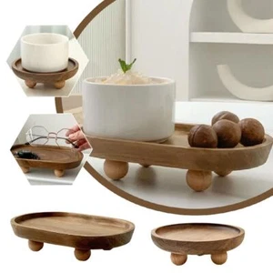 Wood Riser,Small Wooden Pedestal Stand Decor Tray G6I9 In Stock - Bild 1 von 13