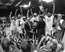 UNLV RUNNIN REBELS - 1990 NCAA Basketball Champions, 8x10 B&W Team Photo