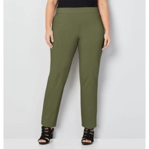 Avenue Super Stretch Pull on Beetle Green Pants Plus Size 26 NWT - Picture 1 of 4