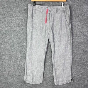 NWT Horny Toad Pants Women’s Size 14 100% Linen Straight Leg Pockets Drawstring - Picture 1 of 12