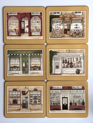 CLOVER LEAF Yesteryear Shop Front Boxed Placemats Made in England x 6 - Image 1 of 4