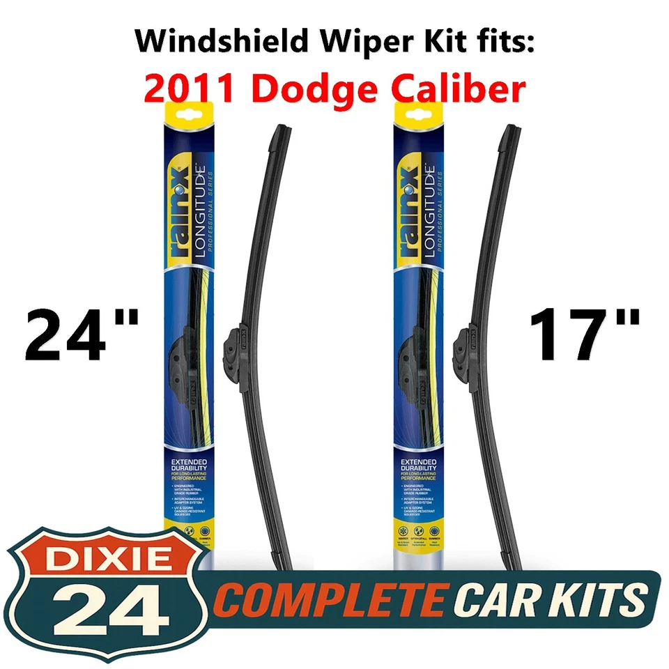 Rain-X Longitude Windshield Wiper Kit fits: 2011 Dodge Caliber (24" & 17") Foto 1 de 4