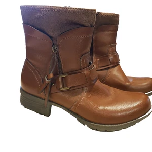 Botín Clarks Riddle Avant para mujer 7,5 marrón cuero suela cremallera lateral - Imagen 1 de 8