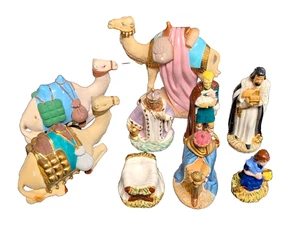 Weihnachtskrippe Vintage Holland Form Set 9-teilig handbemalt groß  - Bild 1 von 7