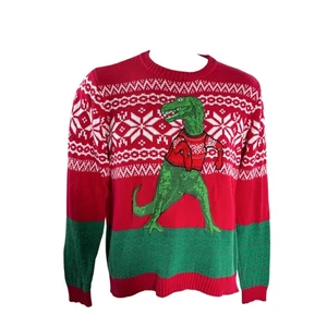 Blizzard Bay Sweater Large Christmas Dragon Snowflakes - Picture 1 of 8