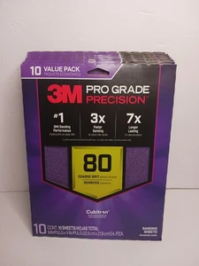 Lot Of 8 × 3M Pro Grade Precision 80 Coarse Grit 10 Pack Sheets 9x11 Inch Sheets - Picture 1 of 3