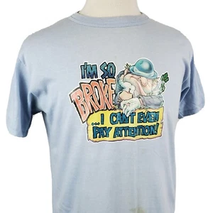 Vintage Roach Studios Graphic T-Shirt Mens XL Single Stitch "I'm so broke.." 80s - Picture 1 of 12