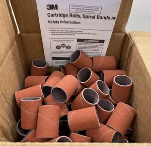 Box of 100, 3M Cloth Spiral Band 747D, 1 in x 1 1/2 in P120 - P/N 20298 NEW! - Picture 1 of 3