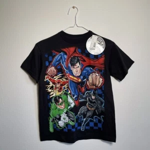 DC Comics Graphic T Shirt Superman Batman AOP Youth Small NWT Justice League - Picture 1 of 8