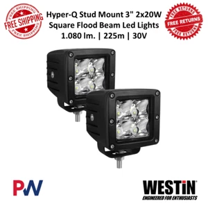 Westin HyperQ Stud Mount 3" 2x20W Square Spot Beam LED Lights 225.00m | 1,080lm - Picture 1 of 7