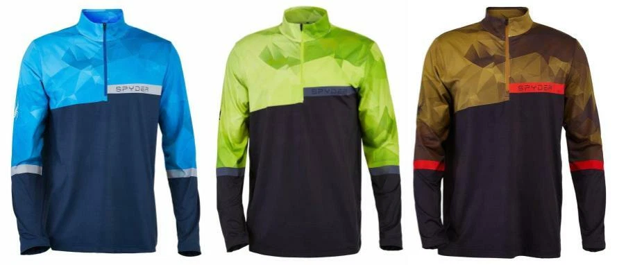 Blusa pulôver masculina SPYDER Paramount com zíper gola T - camada base camada média - Imagem 1 de 1