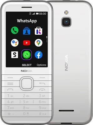 Nokia 8000 4G 2.8 Inch 4GB - Black Dual sim Google Assistant White (Unlocked) - Image 1 of 4