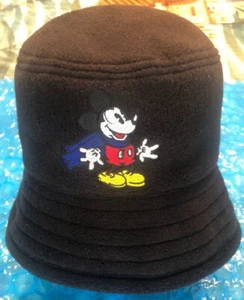 Vintage Goofy's Hat Co Mickey Mouse Disneyland Bucket Hat Black Approx 7” Dia - Picture 1 of 6