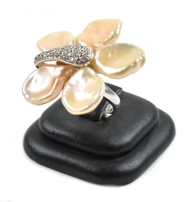 Anello in Argento 925 a Fiore con Scaramazze e Cubic Zirconia Made In Italy - Immagine 1 di 4