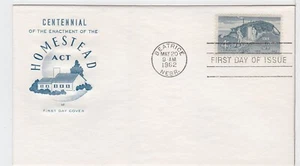 TurtlesTradingPost- Homestead Act - 1962 #1198 FDC House of Farnam Cachet - Picture 1 of 1