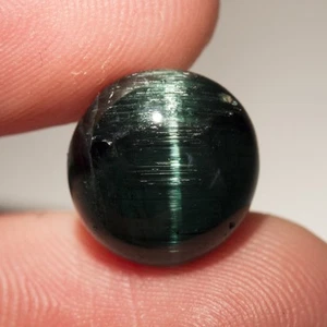 SHOLA Echt 7,66 Ct Natürlicher Katzenauge Indigolith Turmalin aus Brasilien - Bild 1 von 3