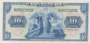 GERMANY BDL Bank Deutscher Lander 10 MARK 1949 XF+ - Picture 1 of 2