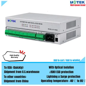 RS-232 RS-485 to 8 Ports RS485 Hub Optical Isolation Lightning Surge Protection - Picture 1 of 12