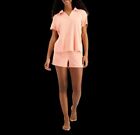 NWT ALFANI Women's Terry Cloth 2-Pc. Shorts Pajama Set Peach Sorbet Size Small