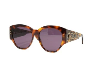 Christian Dior Sunglasses Women's Round LadyDiorStuds2 086 Dark Havana 56mm NEW - Picture 1 of 4