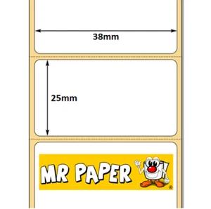 38 mm x 25 mm Thermotransfer Etiketten - 2.000 pro Rolle - 38 mm Kern - Zebra - Bild 1 von 3