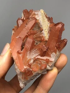 Red Quartz Crystal Cluster Point Morocco 5.6oz N36 - Picture 1 of 12