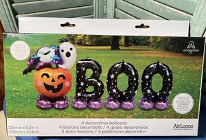 AirLoonz gruselig Halloween Boo Ballon Set neu 4-teilig Dekoration groß - Bild 1 von 4