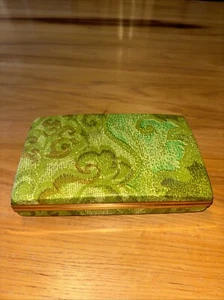 Vintage Mele Groovy Green Clamshell Jewelry Box Hard Travel Case. Nice!! - Picture 1 of 4