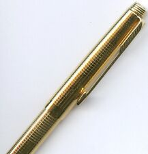 Parker 75 Insignia Gold Filled Cisele Crosshatch Cap Actuated Ballpoint Pen, NOS